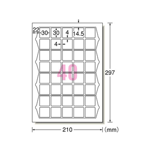 エーワン ラベルシール[プリンタ兼用]ハイグレード 40面正方形100シート FC58591-76240-イメージ2