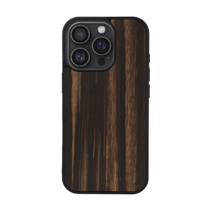 Man & Wood iPhone 16 Pro用MagSafe対応天然木ケース Ebony I27066I16PR-イメージ1