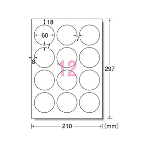 エーワン ラベルシール[プリンタ兼用]ハイグレード 12面丸型 100シート FC58594-76412-イメージ2