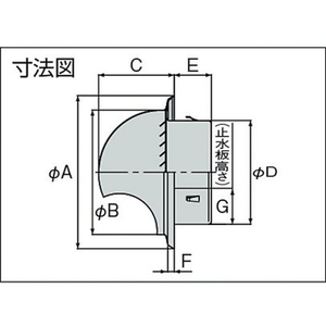 ナスタ 自然換気用丸型フード付ガラリ 150 FC528FL-3893987-イメージ3