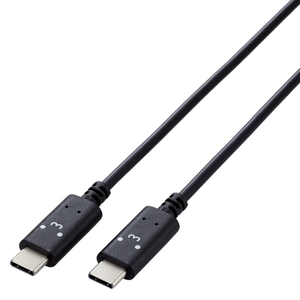 エレコム しろちゃんUSB Type-C(TM)ケーブル 1．0m くろちゃん(ブラック×ホワイト) MPA-CCF10BF-イメージ1