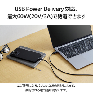 エレコム しろちゃんUSB Type-C(TM)ケーブル 1．0m くろちゃん(ブラック×ホワイト) MPA-CCF10BF-イメージ4