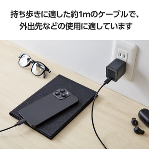 エレコム しろちゃんUSB Type-C(TM)ケーブル 1．0m くろちゃん(ブラック×ホワイト) MPA-CCF10BF-イメージ6