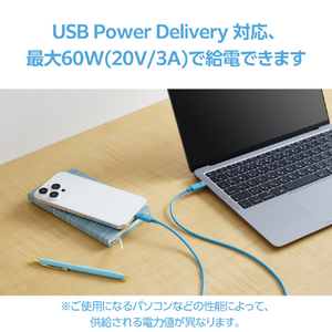 エレコム しろちゃんUSB Type-C(TM)ケーブル 1．0m ベイビー(ブルー×ブラック) MPA-CCF10BUF-イメージ4