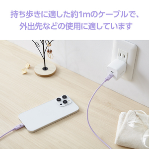 エレコム しろちゃんUSB Type-C(TM)ケーブル 1．0m スリーピー(パープル×ブラック) MPA-CCF10PUF-イメージ6