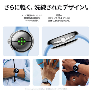 Google スマートウォッチ Google Pixel Watch 2 Matte Black アルミケース/Obsidian アクティブバンド GA05029-GB-イメージ5