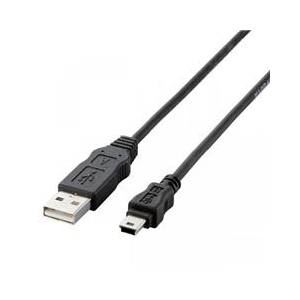 エレコム エコUSBケーブル(A-miniB) 0．5m ブラック USB-ECOM505-イメージ1