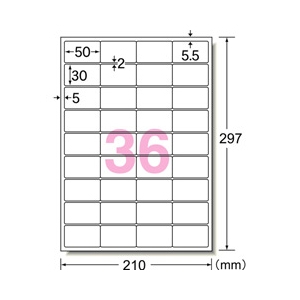 エーワン 屋外でも使えるサインラベルシール ツヤ消しフィルム・ホワイト A4判 36面 5シート(180片)入り 31072-イメージ2