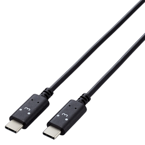 エレコム しろちゃんUSB Type-C(TM)ケーブル 2．0m くろちゃん(ブラック×ホワイト) MPA-CCF20BF-イメージ1