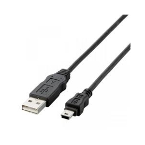 エレコム エコUSBケーブル(A-miniB) 2．0m ブラック USB-ECOM520-イメージ1