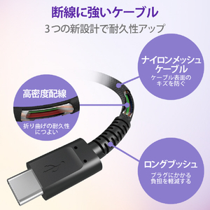 エレコム USB2．0ケーブル(C-C、PD対応、高耐久) 2．0m ブラック MPA-CCS20PNBK-イメージ6