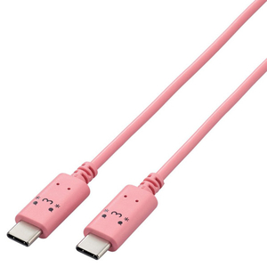 エレコム しろちゃんUSB Type-C(TM)ケーブル(2．0m) トキメキ(ピンク×ブラック) MPA-CCF20PNF-イメージ1