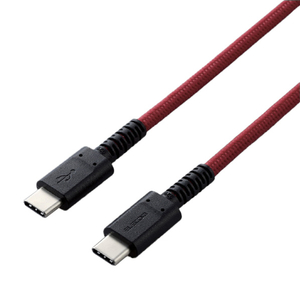 エレコム USB2．0ケーブル(C-C、USB PD対応、高耐久) 2．0m レッド MPA-CCS20PNRD-イメージ1