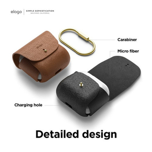 elago AirPods 3用リング付き本革ケース ブラウン EL_AP3CSPULE_BR-イメージ4