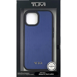 TUMI iPhone 15用本革 背面ケース BLUE TUHMP15SRBAV-イメージ1