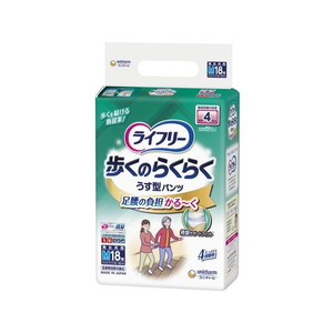 ユニ・チャーム ライフリー 歩くのらくらくうす型パンツ 4回 M18枚 FCU2287-イメージ1