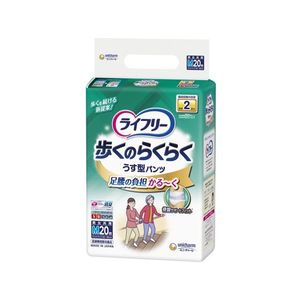ユニ・チャーム ライフリー 歩くのらくらくうす型パンツ 2回 M20枚 FCU2290-イメージ1