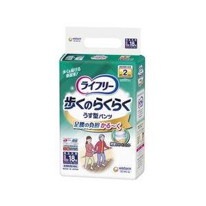 ユニ・チャーム ライフリー 歩くのらくらくうす型パンツ 2回 L18枚 FCU2292-イメージ1