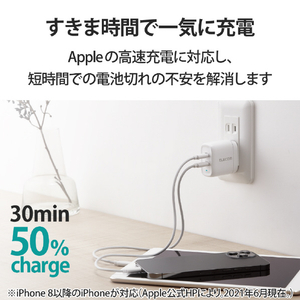 エレコム USB Power DeliveryAC充電器(40W C×2) ホワイト MPA-ACCP25WH-イメージ4