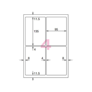 コクヨ カラーLBP&コピー用光沢紙ラベルA4 4面 100枚 F874880-LBP-G1904-イメージ2