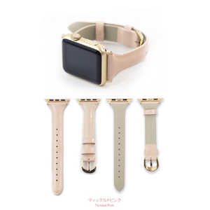 WEARPLANET Apple Watch 49/45/44/42mm用Slim Line 本革 エナメルバンド アンティークホワイト WP23094AWWH-イメージ14