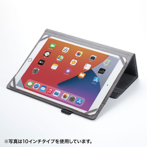 サンワサプライ 汎用タブレットケース(8インチ・薄型) PDA-TABUH8BK-イメージ2