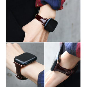 WEARPLANET Apple Watch 49/45/44/42mm用Slim Line 本革 エナメルバンド ティックルドピンク WP23095AWPK-イメージ19