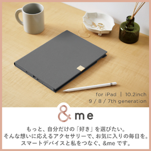 エレコム iPad (第9/8/7世代)用フラップケース ソフトレザー &me フリーアングル スリープ対応 チャコールグレー TB-A19RWVJMGY-イメージ2