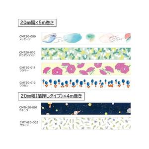 キングジム ソーダ 透明マスキングテープ フラワー FCC2313-CMT20-011-イメージ7