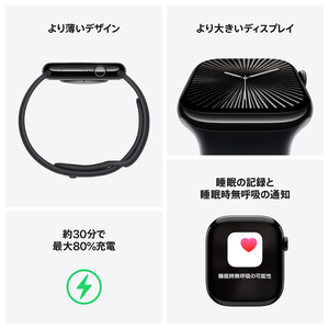 Apple Apple Watch Series 10(GPS + Cellularモデル)- 46mm ナチュラルチタニウムケースとナチュラルミラネーゼループ - S/M MC7Q4J/A-イメージ3