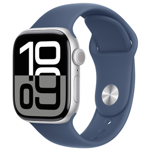 Apple Apple Watch Series 10(GPSモデル)- 42mm シルバーアルミニウムケースとデニムスポーツバンド - S/M MWWA3J/A-イメージ1