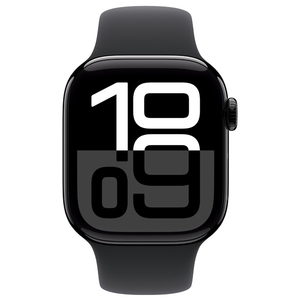 Apple Apple Watch Series 10(GPSモデル)- 42mm ジェットブラックアルミニウムケースとブラックスポーツバンド - S/M MWWE3J/A-イメージ2