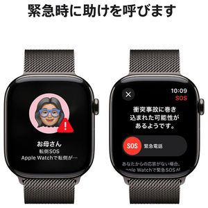 Apple Apple Watch Series 10(GPS + Cellularモデル)- 46mm スレートチタニウムケースとスレートミラネーゼループ - S/M MC7R4J/A-イメージ6