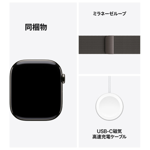 Apple Apple Watch Series 10(GPS + Cellularモデル)- 46mm スレートチタニウムケースとスレートミラネーゼループ - S/M MC7R4J/A-イメージ9