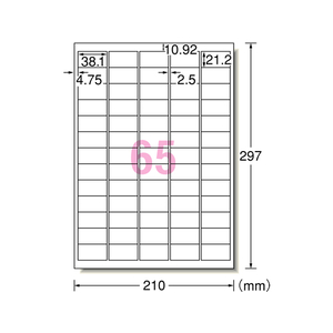 エーワン ラベルシール[下地隠せて修正] A4 65面 12シート F895323-31673-イメージ1