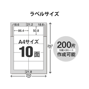 エレコム マルチプリント 宛名・表示ラベル A4 10面 20枚 F015929-EDT-TM10-イメージ3