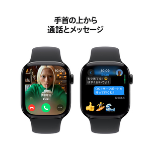 Apple Apple Watch Series 10(GPSモデル)- 42mm ジェットブラックアルミニウムケースとブラックスポーツバンド - M/L MWWF3J/A-イメージ7