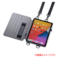 サンワサプライ iPad Air 2020用スタンド機能付きショルダーベルトケース PDA-IPAD1712BK