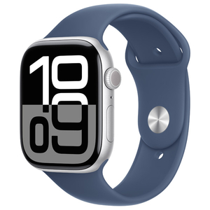 Apple Apple Watch Series 10(GPSモデル)- 46mm シルバーアルミニウムケースとデニムスポーツバンド - S/M MWWL3J/A-イメージ1