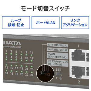 I・Oデータ L2ライトマネージスイッチングハブ 24ポート ETG-ESH24LM-イメージ3