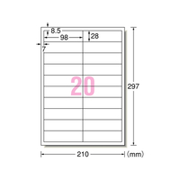 エーワン 手作りサインラベルA4 20面 ホワイト+透明フィルム 4セット F877076-31087