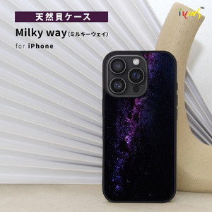 ikins iPhone 16用天然貝ケース Milky way I27112I16-イメージ2