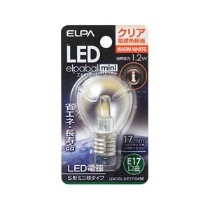 エルパ LED電球 E17口金 全光束45lm(1．2W S形ミニ球タイプ相当) クリア電球色 1個入り elpaball mini LDA1CL-G-E17-G456-イメージ1