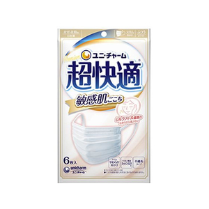 ユニ・チャーム 超快適マスク 敏感肌ごこち ふつうサイズ 6枚入 FCT6930-イメージ1