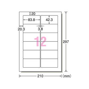 エーワン ラベルシール OASYSシリーズタイプA4 12面 1000枚 F877134-31153-イメージ1