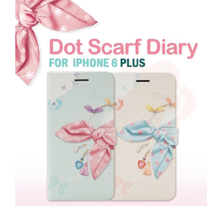 Happymori iPhone 6 Plus用Dot Scarf Diary ピンクスカーフ HM5118I6P-イメージ5