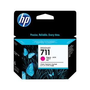 ＨＰ HP 711 インクカートリッジ(29ml×3個) マゼンタ CZ135A-イメージ1