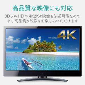 エレコム イーサネット対応HIGHSPEED HDMIケーブル(1．5m) ブラック DH-HD14EB15BK-イメージ5