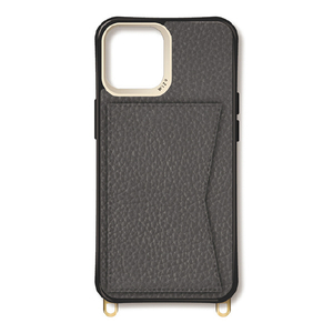 サムライワークス iPhone 15 Pro用新形状 LEATHER COMBI CASE WIZU グレー WZCI15P-09GY-イメージ1