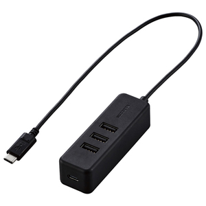 エレコム PD充電対応 USB Type-C HUB(USB2．0) ブラック U2HC-T431PBK-イメージ1